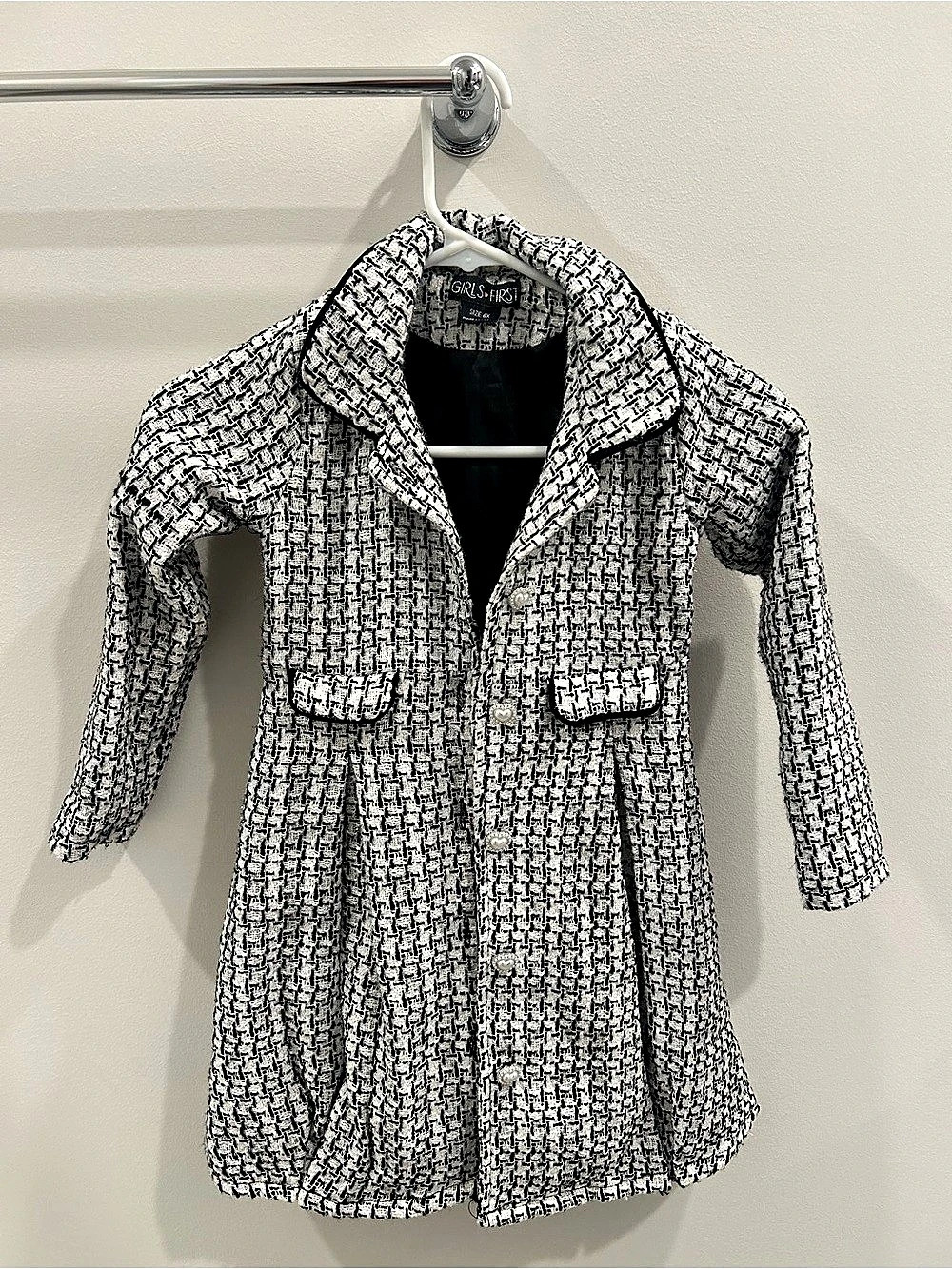 Girls First Girls' Textured Pattern Coat Size 6X Like New